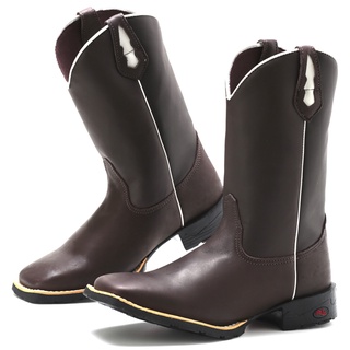 Botas Masculina Lisa Cano Longo Country Texana Rodeio Bico Quadrado