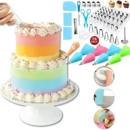 Kit Confeiteiro 72 Peças Para Decoração De Bolo Inox | Shopee Brasil