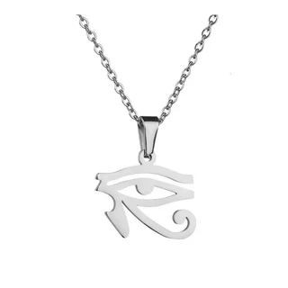 inox Lindo Colar Olho de Hórus Egito em Aço cirúrgico 316L - PopLovy