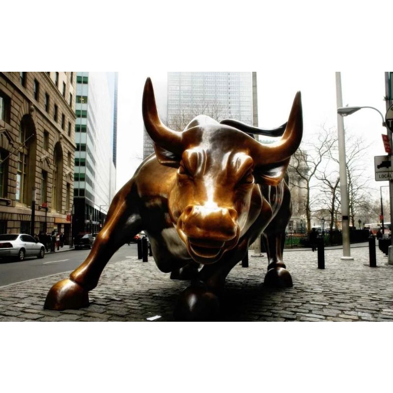 Quadro Touro Wall Street 60x40cm mercado financeiro