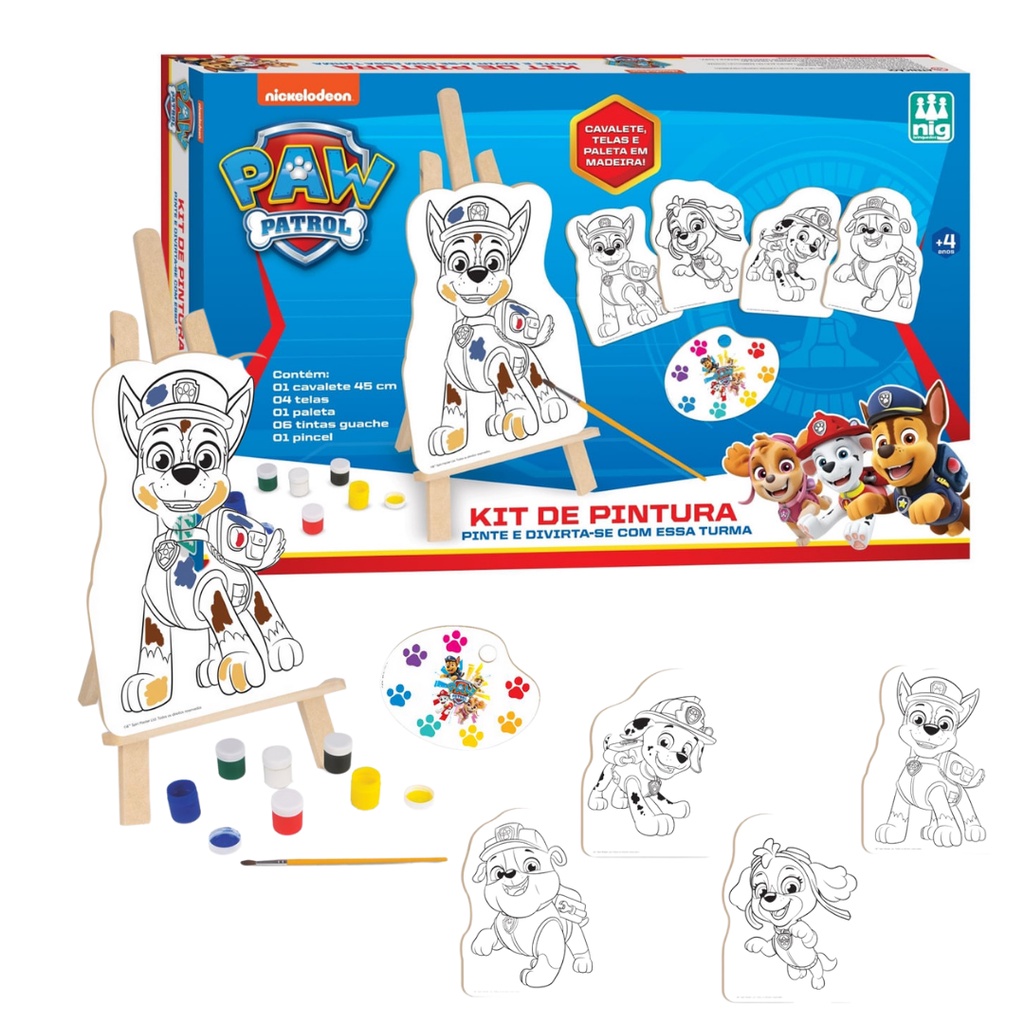 Kit de Pintura Infantil Paw Patrol +4 Anos Nig Brinquedos – Papelaria Pigmeu