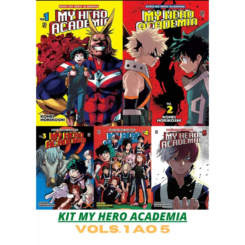 Mangá My Hero Academia Boku No Hero Coleção 1 Ao 5 Lacrado