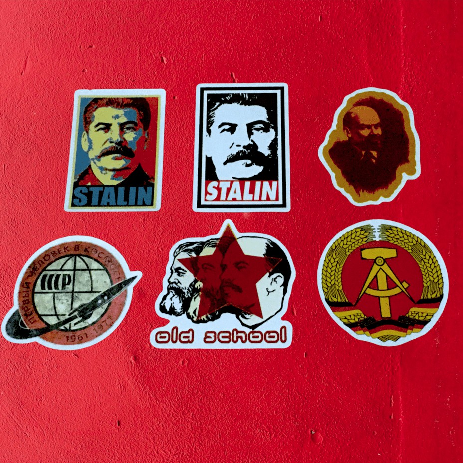 Vai pra Cuba, comunista ... Kit Com 06 Adesivos Comunismo Russo e Alemão Stalin Alemanha Oriental Esquerda