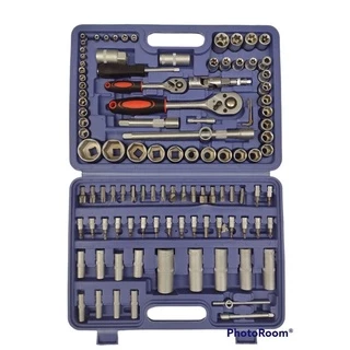 Kit Chaves Jogo Soquete Catraca Reversível 108 Peças + Maleta