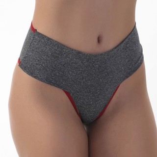 Kit 3 Calcinha Cós Fit Feminina Lingerie Adulta Cós Alto Mescla Microfibra Com Forro 100% Algodão