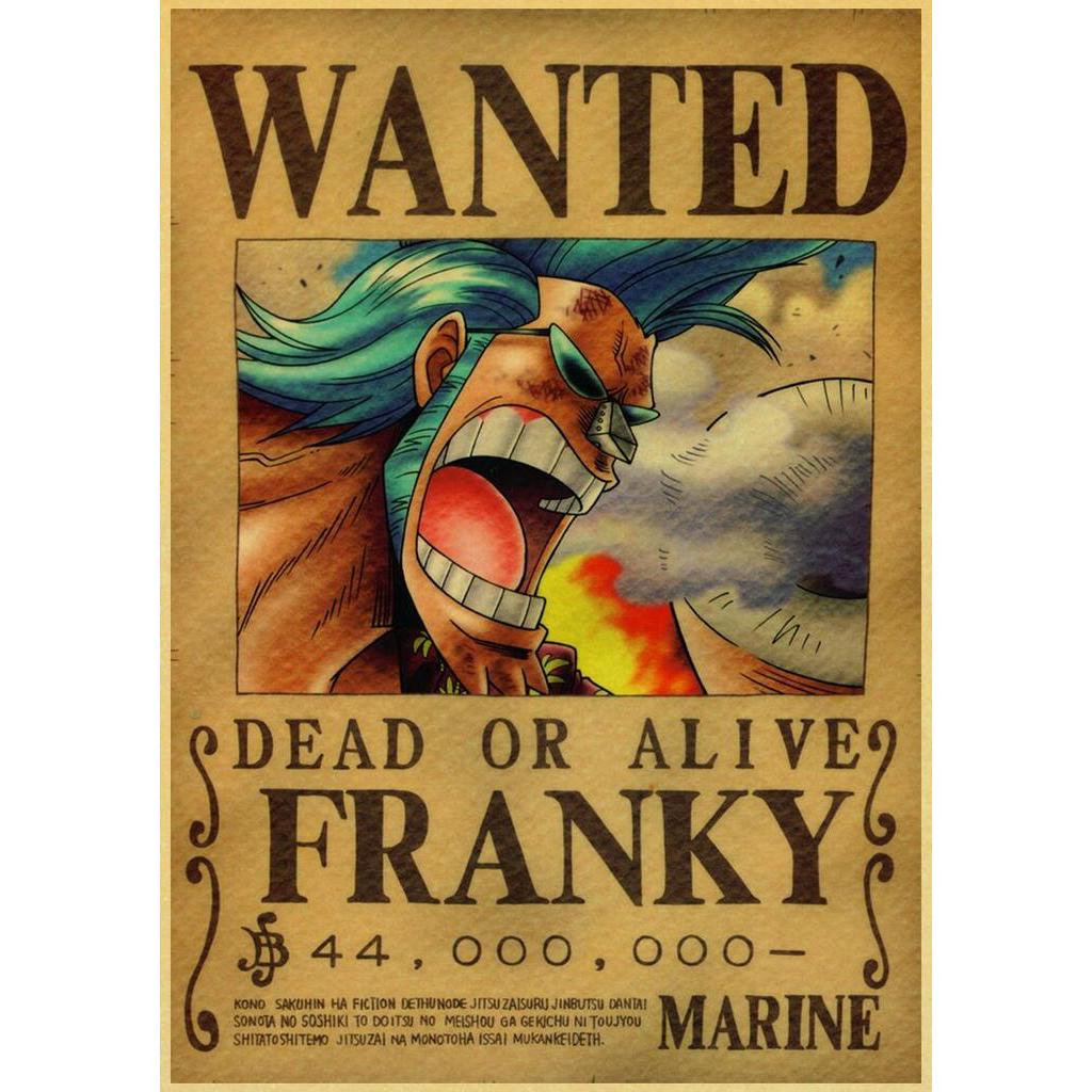 Pôster Anime Japonês One Piece Wanted Retro Monkey D Luffy Solon ...