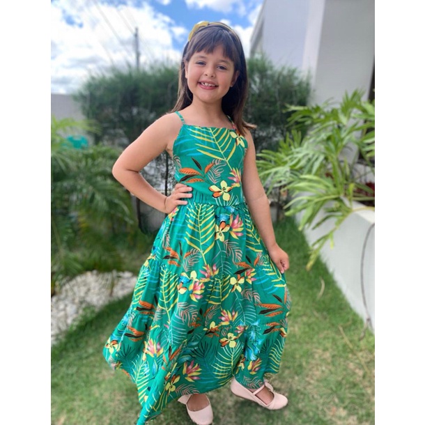 Vestido longo best sale estampado juvenil