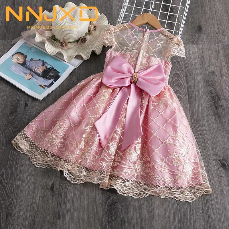 Vestido Infantil Rosa de Princesa para Casamento, Aniversário, Festa 2 ...