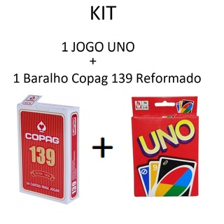 Kit com Jogo Uno Cartas + Baralho Copag 139 Genérico Família e Amigos. -  Escorrega o Preço
