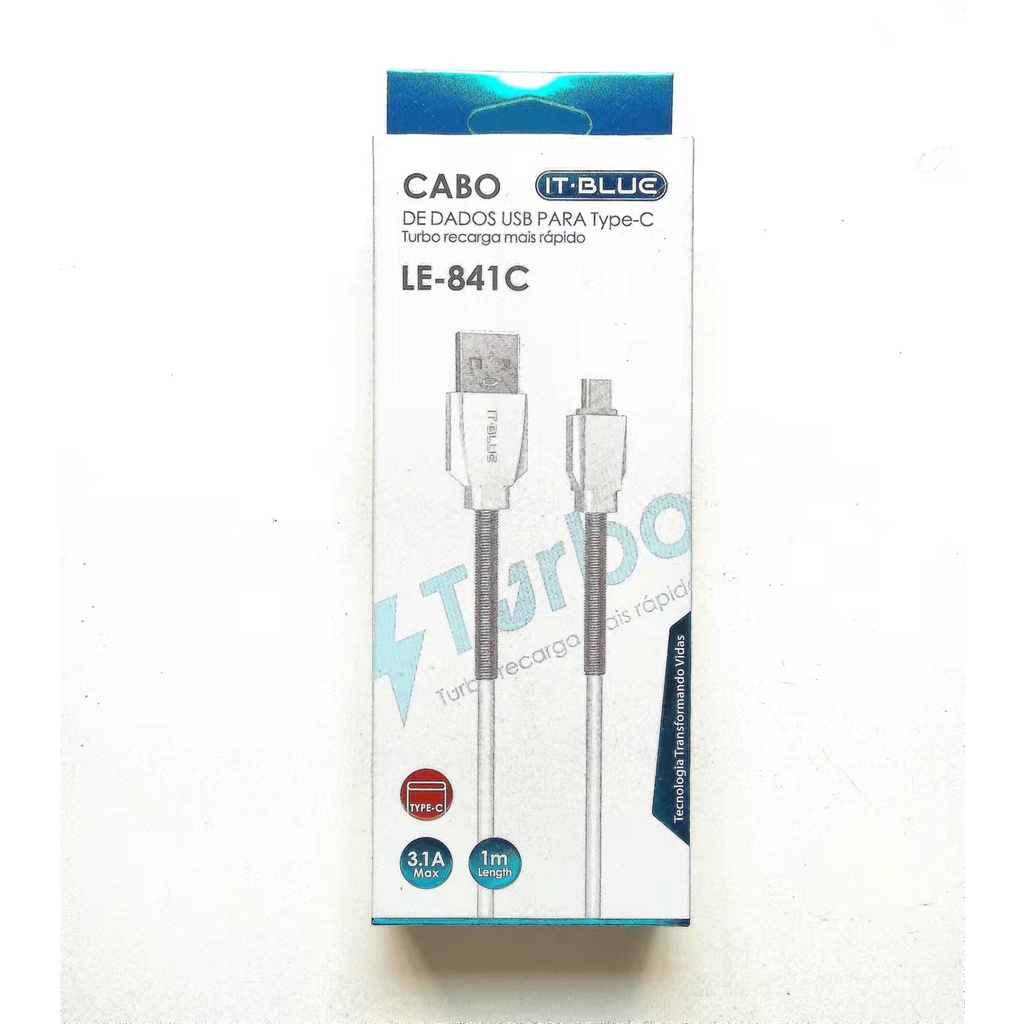 iPhone / v8 / tipo-c 2.4a cabo de dados USB IT-BLUE com proteção