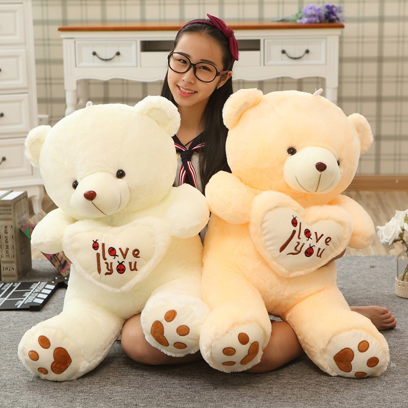 Ursinho De Pelúcia Recheado Brinquedo Grande I Love You Large Holding Heart Soft