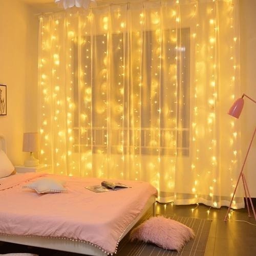 Cortina Led Fixa Leds 3mx2m Branca Quente Festa E Eventos PRONTA ENTREGA