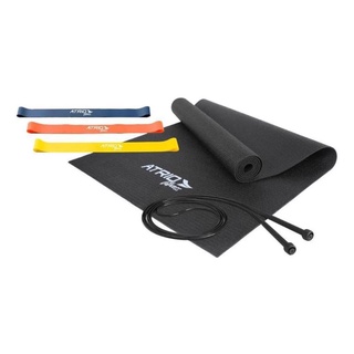 Kit De Treino Funcional Corda + Elástico + Tapete Atrio ES357