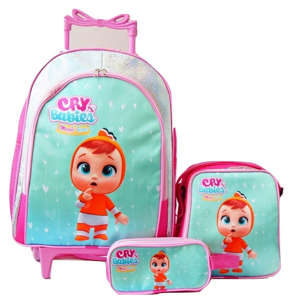 Mochila Cry Babies Flipy Rodinhas Lancheira e Estojo Kit | Shopee Brasil