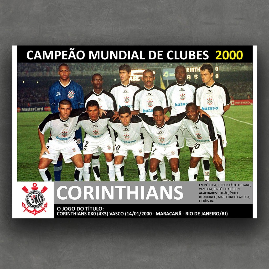 Corinthians Campeão Mundial 2000 - Poster 30x42cm Mdf