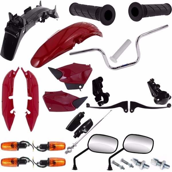 Kit Carenagem Kit Guidao Farol Cg Titan Vermelho Shopee Brasil