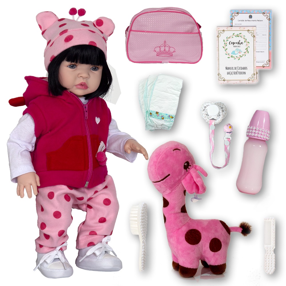 Bebe Reborn Girafinha Boneca 100% Silicone Shopee Luxo