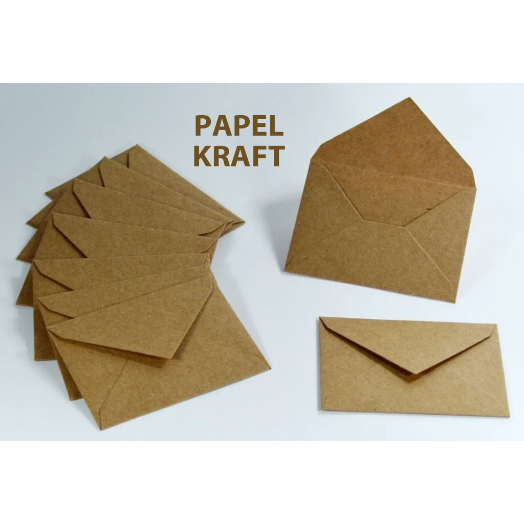 MINI ENVELOPES 6,5x4,7cm papel kraft para convite individual exibíveis + lacre adesivo redondo