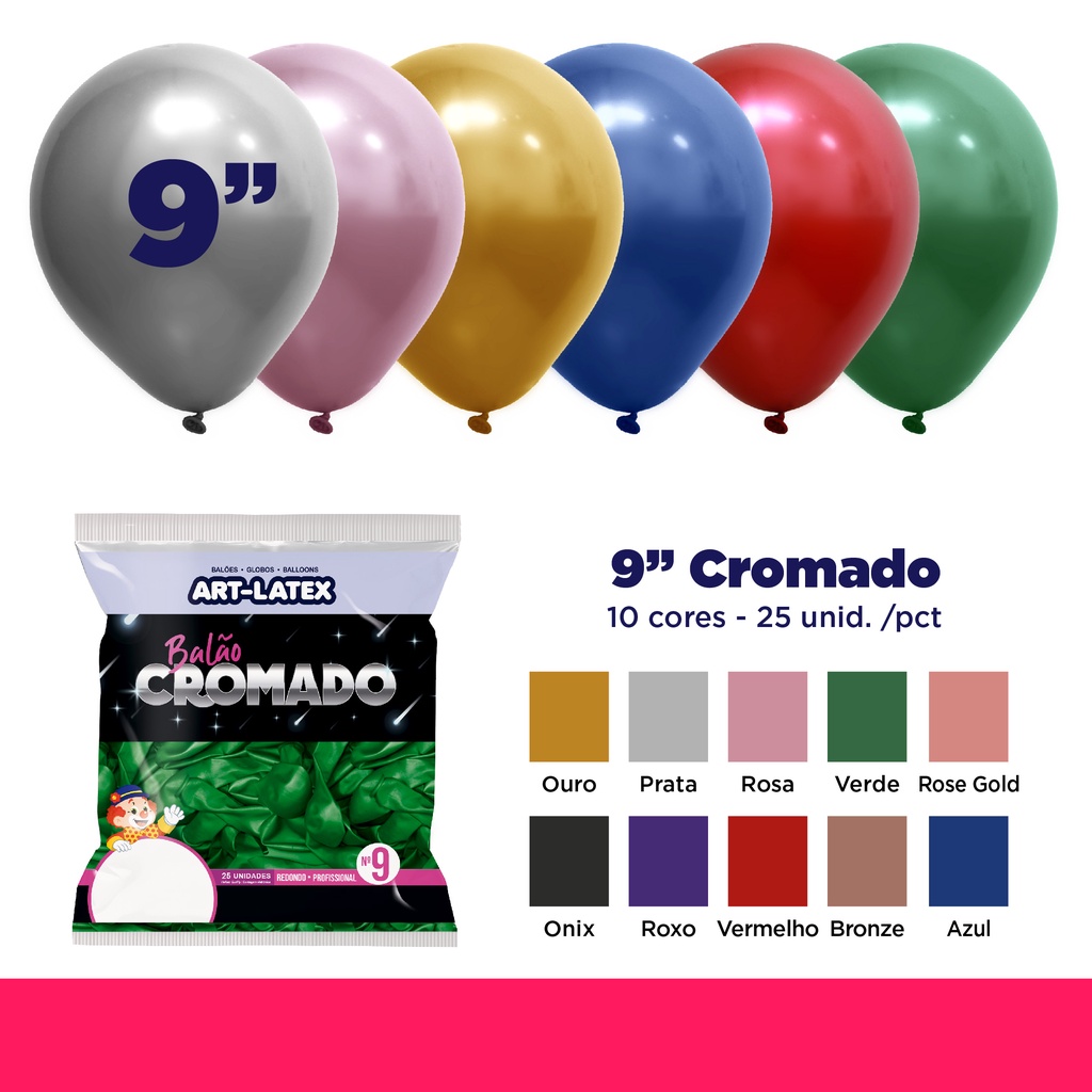Globo Verde Cromado / Chrome Green 11” Redondo en Látex