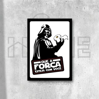 Quadro Placa decorativa em mdf Que a força esteja com você Star Wars Darth Vader