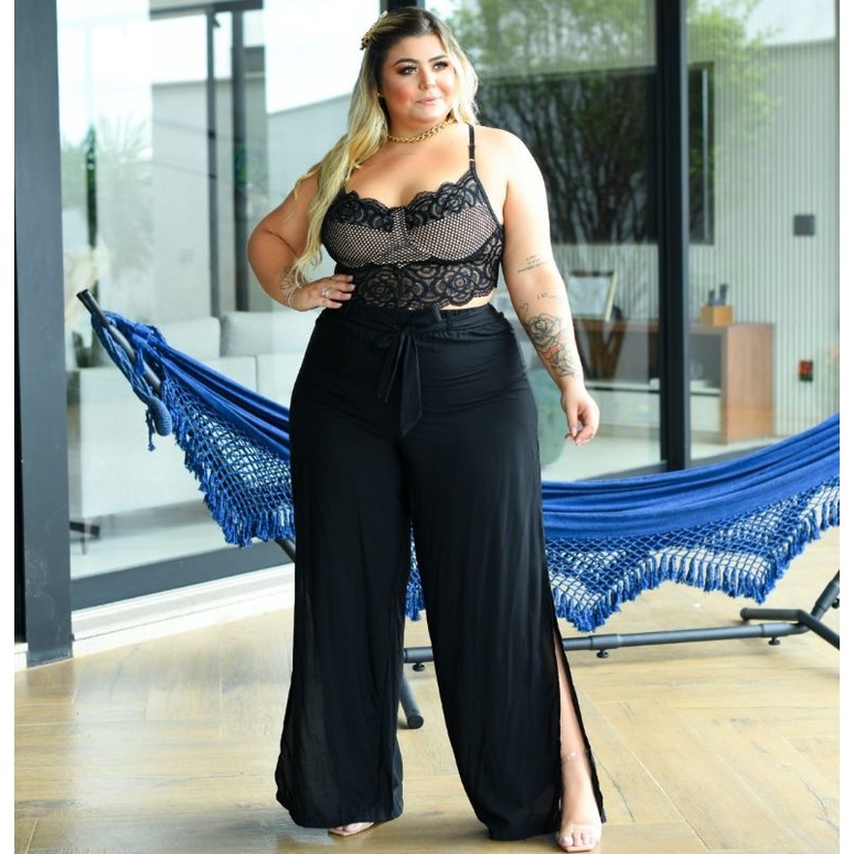 Calca pantalona plus store size