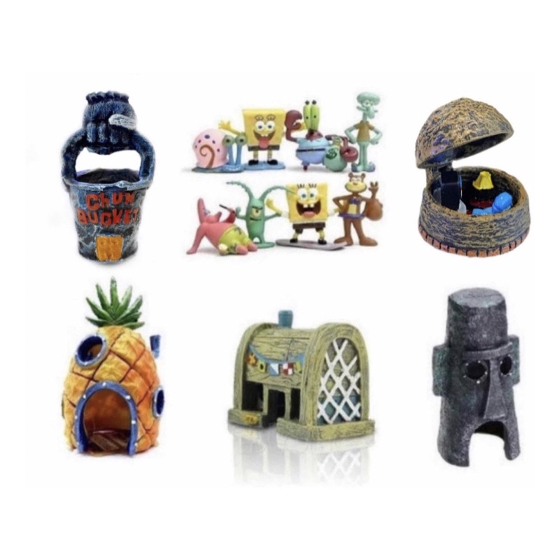 Bob Esponja Anime Acrílico Bonecas para Crianças, Fish Tank Ornaments,  Modelos de Personagem, Decoração De Bolo, Enfeites De Carro, Brinquedo