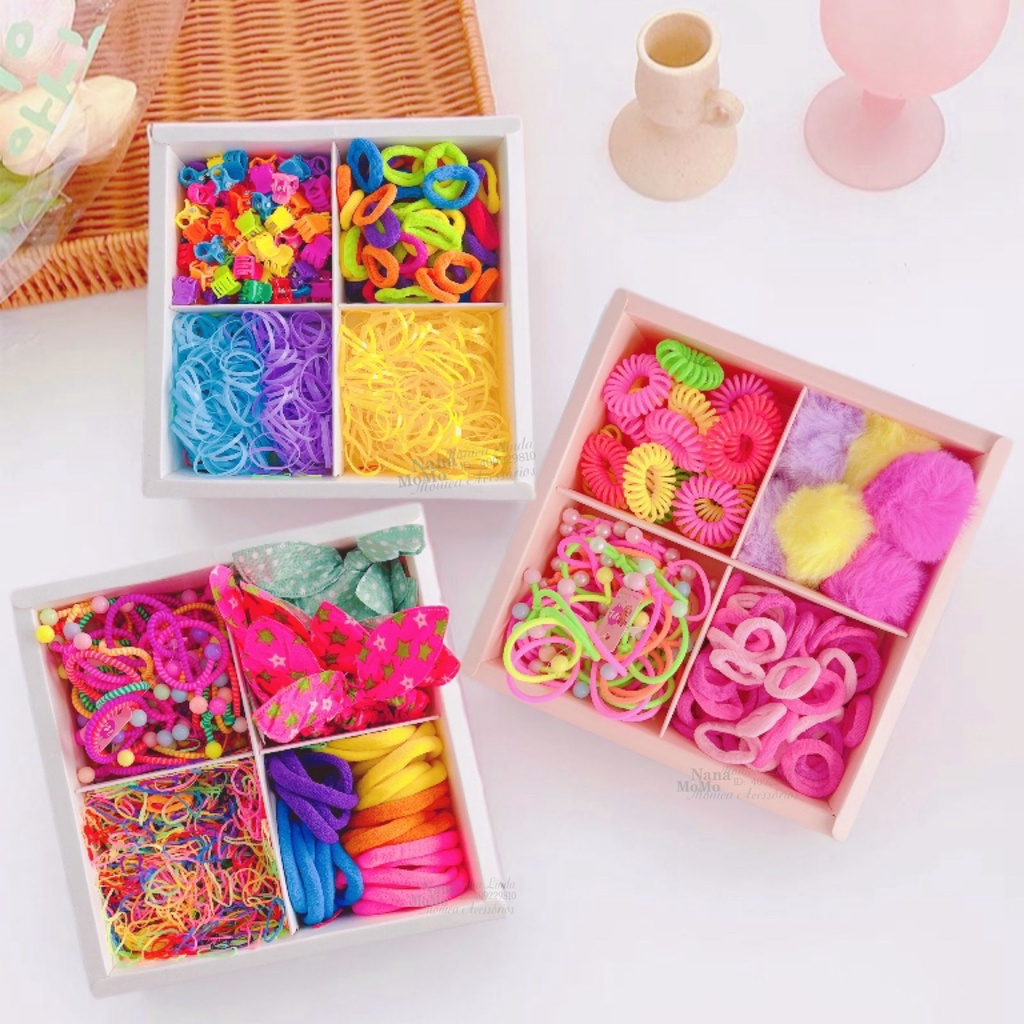 kit 2000 acessorios de cabelo infantil com 9 modelos diversos Presente ...