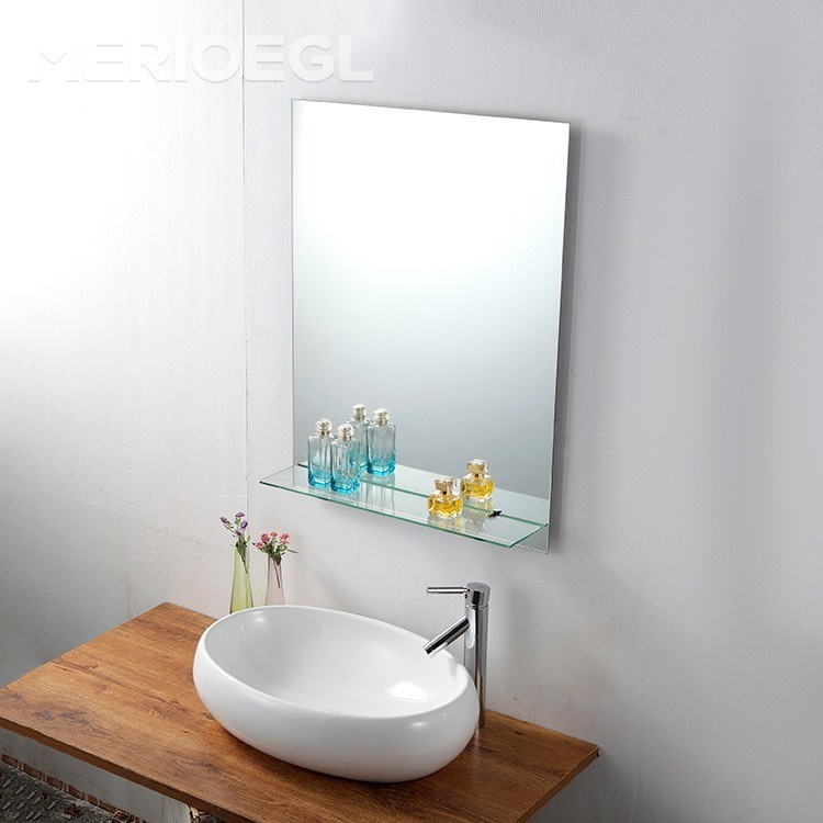Kit Banheiro Espelho 40cm x 50cm + Prateleira e KIt Instalação