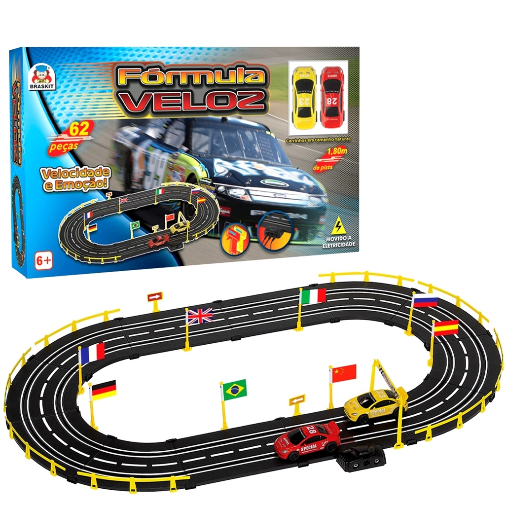 AUTORAMA ELETRICO AUTO PISTA DE CORRIDA COM 2 CARRINHOS 2