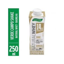 Shake Natural Whey Verde Campo Baunilha Zero Lactose Zero Açúcar 100% Natural 250 ml 14g Proteína