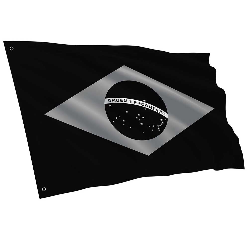 Bandeira Decorativa Brasil Preto E Branco 100x70cm Pequena Monocromática