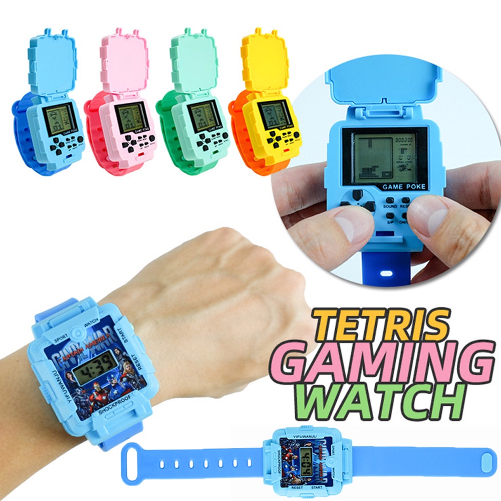 Relógio Infantil Com Tetris Mini Game Criança Brinquedo Dinossauro