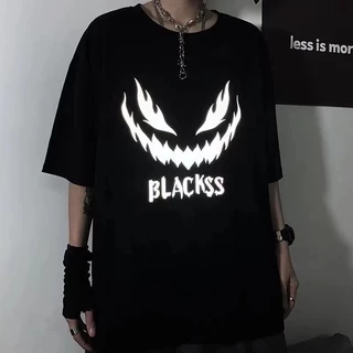 Camiseta Feminina De Manga Curta Estilo Gótico / Diabo Escuro / Camiseta Larga / Hip Hop 2021