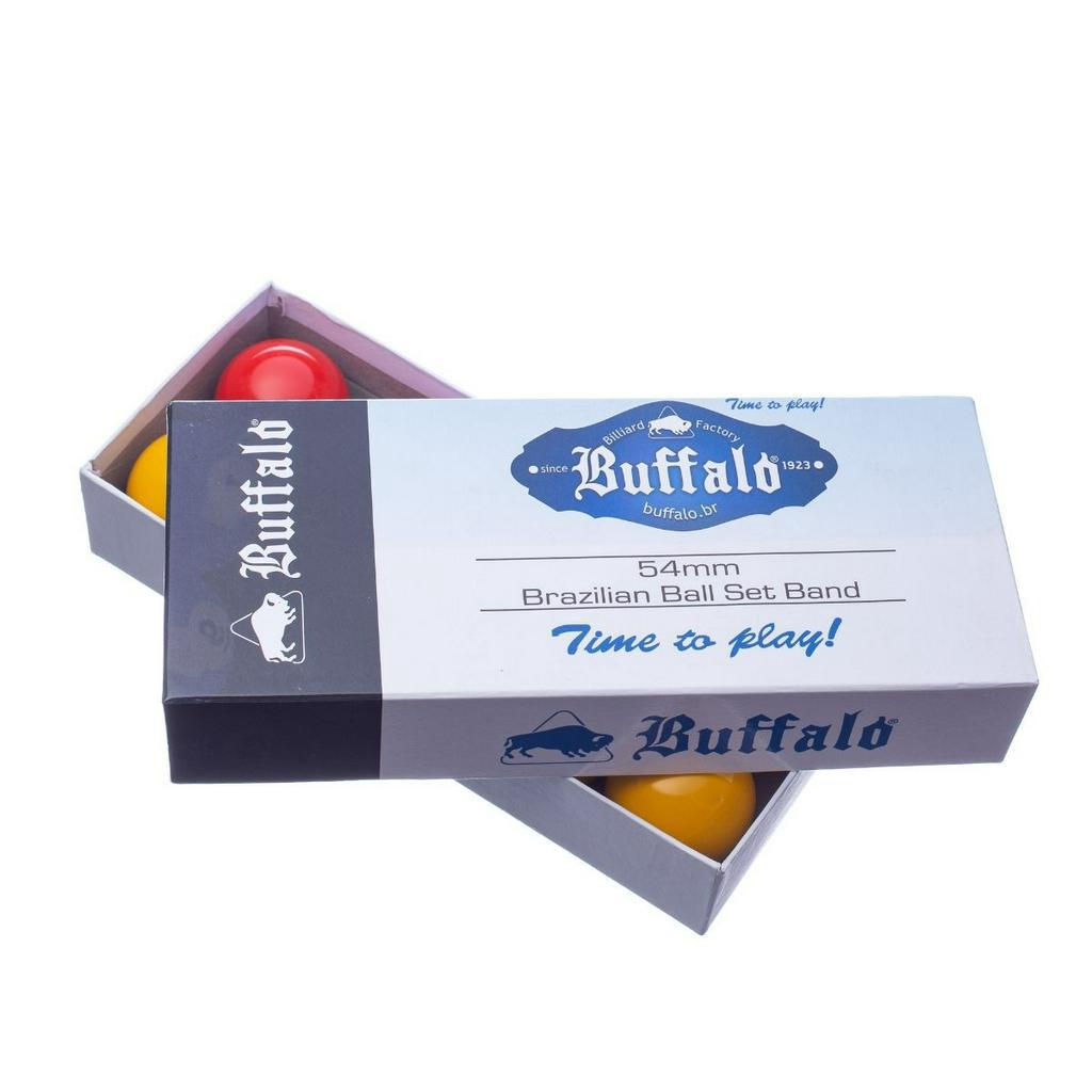 Jogo De Bolas de Sinuca Buffalo Mata Mata 54mm Amarelo e Vermelho