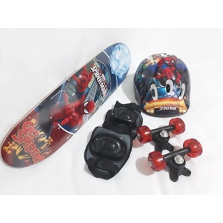 skate infantil homem aranha kit segurança de brinde