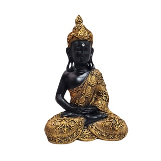 Buda Hindu Tibetano Sidarta Estatueta Chakras Mantra Em Resina Preto e ...