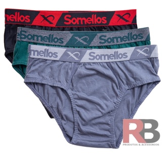 Cueca Adulto Kit 6 Cuecas Normal Slip 100% Algodao Premium Somellos Man