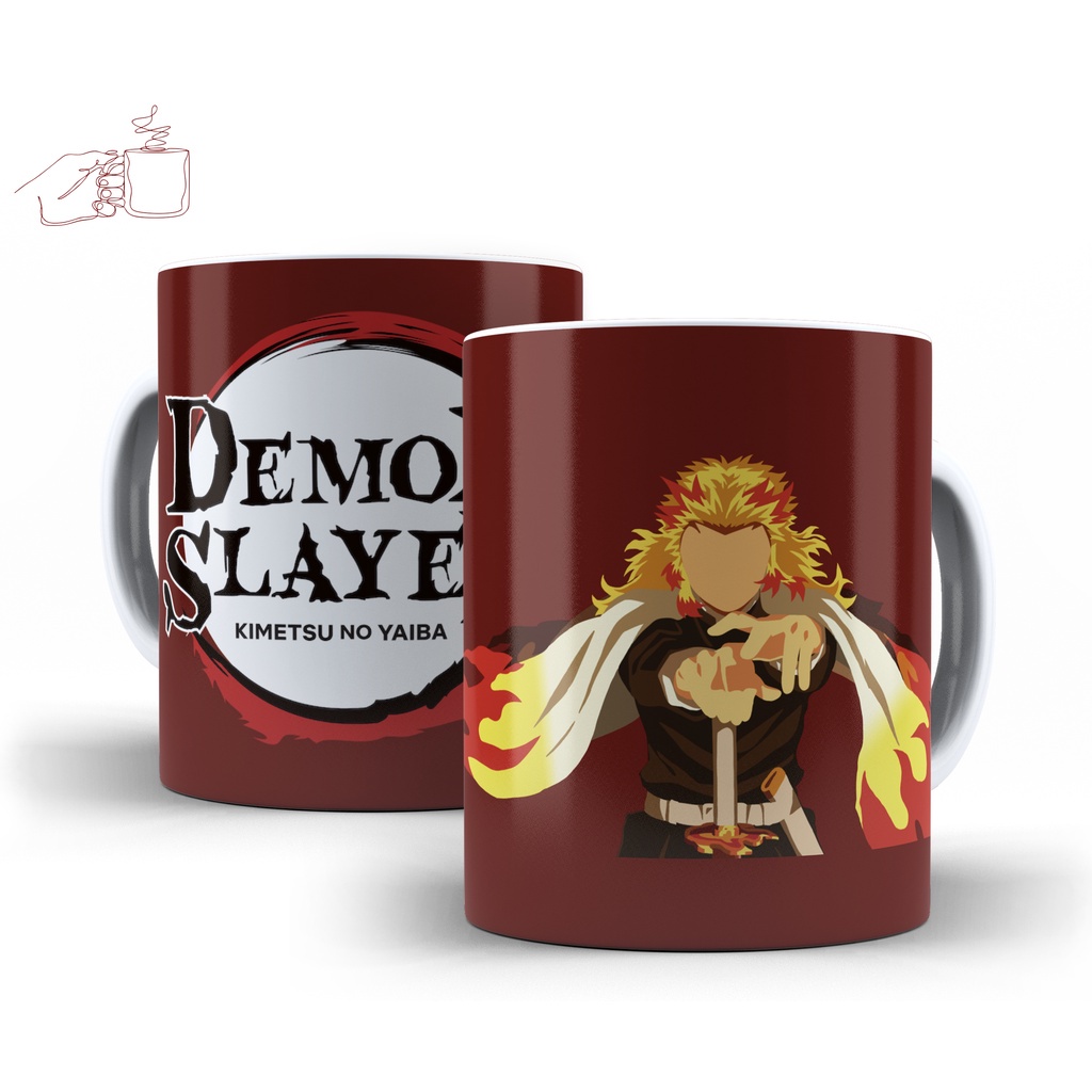 Caneca hashira da fogo kyojuro rengoku caneca demon slayer