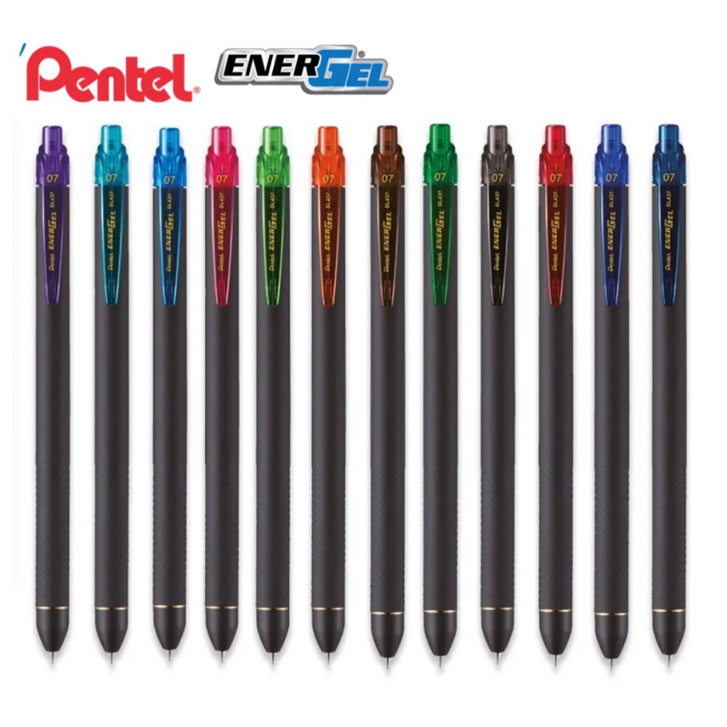 Caneta Gel EnerGel Black PENTEL 0.7 mm Retrátil Metal Tip Individual ...