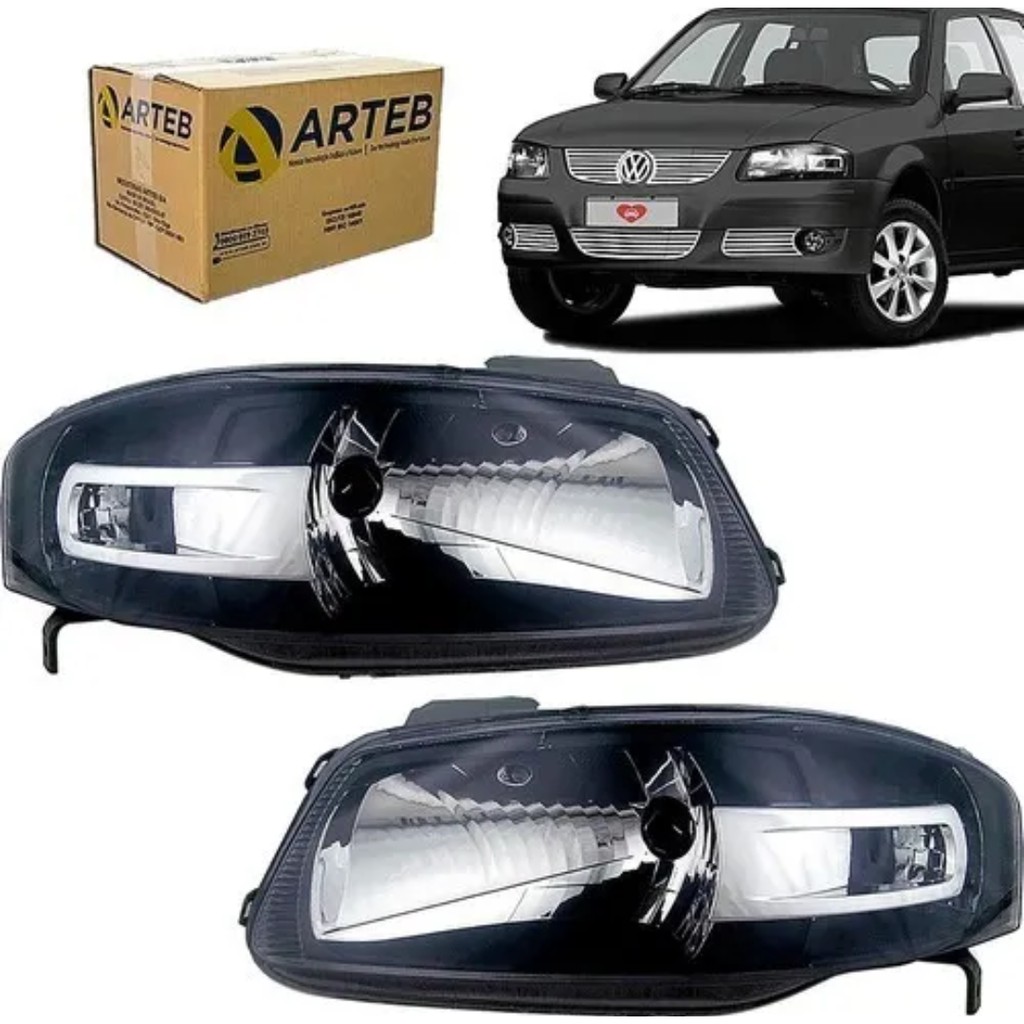 Par Farol Gol / Saveiro / Parati G4 máscara negra Shopee Brasil