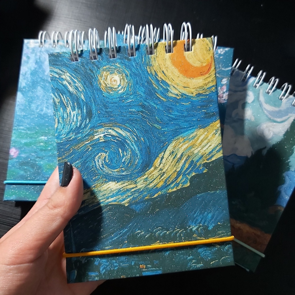 Sketchbook Van Gogh e folhas 90g, 180g, 300g A6 Aquarela e