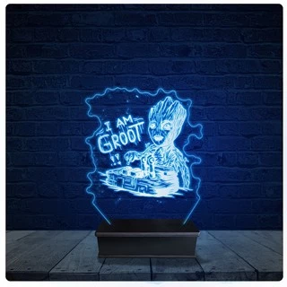 Luminária Led Acrilico Abajur - I am Groot Marvel 10