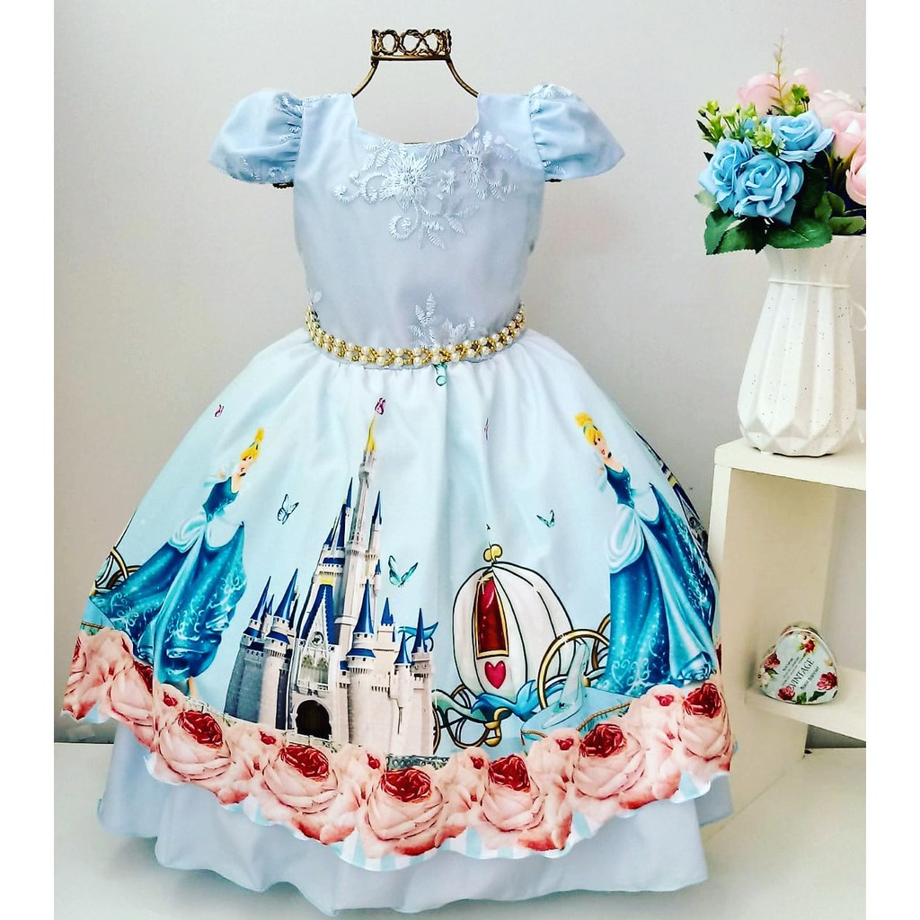 Vestido festa best sale cinderela infantil