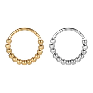 Piercing Argola Aço Cirúrgico PVD Segmento Articulado Bolinhas | Septril, Rook, Conch, Nariz