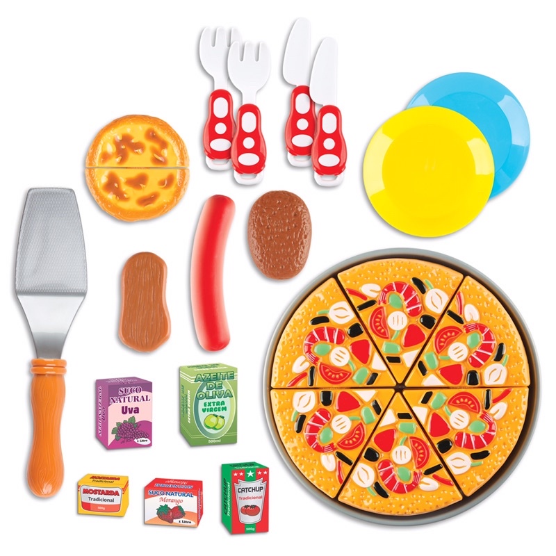 Pizza Brinquedo, comida para crianças cozinha,Jogo brinquedos comida,  ótimo para uma festa pizza fingida, cozinha fast food e brinquedo corte jogo.  Dedaiby