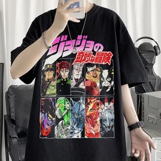 Camiseta JoJo_s Bizarre Adventure Parte 6 Grupo Pose T-Shir