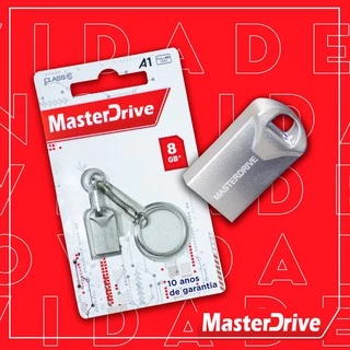 PENDRIVE 8GB 16G MASTERDRIVE ORIGINAL INOX MODELO CHAVEIRO LANÇAMENTO
