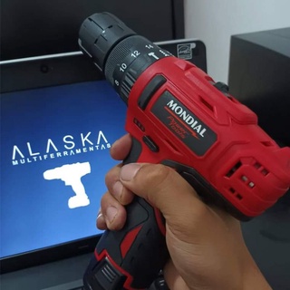 Furadeira Parafusadeira com Bateria 12V Impacto + 13 Acessórios