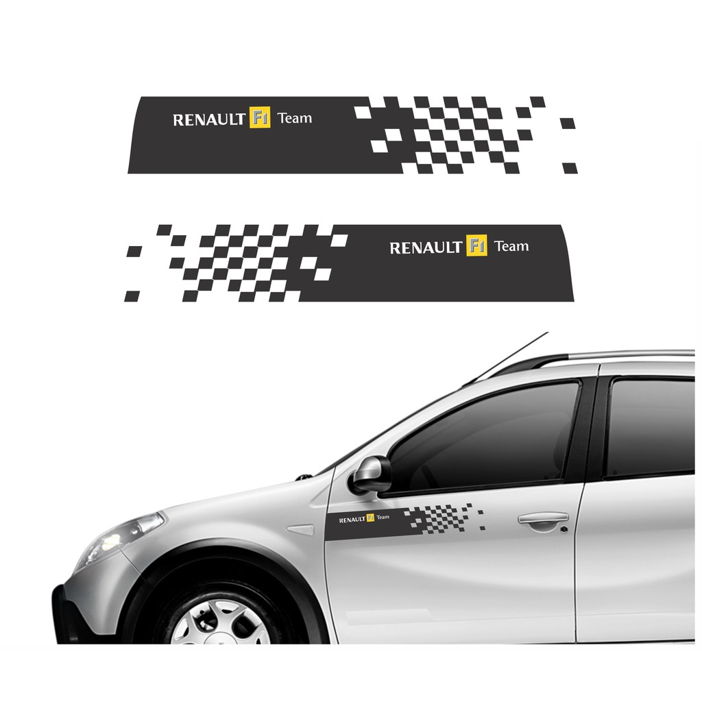 Kit Adesivos Sandero F1 Team Faixa Lateral + Porta Mala R305 | Shopee ...