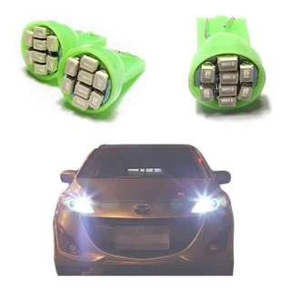 1x lampada 8 leds T10 VERDE moto carro T10